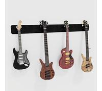 Modular Guitar Wall-Mounted Display with Acoustic Padding | Velvet Multi-Guitar Holder | Sound Dampening Hanger System for Electric, Bass & Acoustic Guitars | Color: [Black | 4-Guitars (160x15cm)]