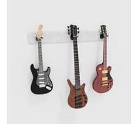 Modular Guitar Wall-Mounted Display with Acoustic Padding | Velvet Multi-Guitar Holder | Sound Dampening Hanger System for Electric, Bass & Acoustic Guitars | Color: [White | 3-Guitars (115x15cm)]