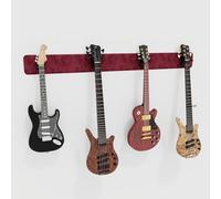 Modular Guitar Wall-Mounted Display with Acoustic Padding | Velvet Multi-Guitar Holder | Sound Dampening Hanger System for Electric, Bass & Acoustic Guitars | Color: [Burgundy | 4-Guitars (160x15cm)]