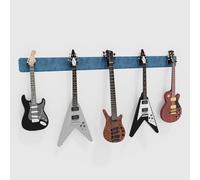Modular Guitar Wall-Mounted Display with Acoustic Padding | Velvet Multi-Guitar Holder | Sound Dampening Hanger System for Electric, Bass & Acoustic Guitars | Color: [Blue | 5-Guitars (205x15cm)]