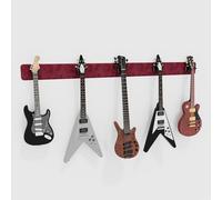 Modular Guitar Wall-Mounted Display with Acoustic Padding | Velvet Multi-Guitar Holder | Sound Dampening Hanger System for Electric, Bass & Acoustic Guitars | Color: [Burgundy | 5-Guitars (205x15cm)]