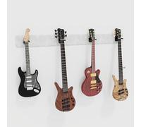 Modular Guitar Wall-Mounted Display with Acoustic Padding | Velvet Multi-Guitar Holder | Sound Dampening Hanger System for Electric, Bass & Acoustic Guitars | Color: [White | 4-Guitars (160x15cm)]