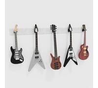 Modular Guitar Wall-Mounted Display with Acoustic Padding | Velvet Multi-Guitar Holder | Sound Dampening Hanger System for Electric, Bass & Acoustic Guitars | Color: [White | 5-Guitars (205x15cm)]