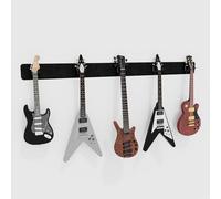 Modular Guitar Wall-Mounted Display with Acoustic Padding | Velvet Multi-Guitar Holder | Sound Dampening Hanger System for Electric, Bass & Acoustic Guitars | Color: [Black | 5-Guitars (205x15cm)]