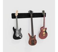 Modular Guitar Wall-Mounted Display with Acoustic Padding | Velvet Multi-Guitar Holder | Sound Dampening Hanger System for Electric, Bass & Acoustic Guitars | Color: [Black | 3-Guitars (115x15cm)]