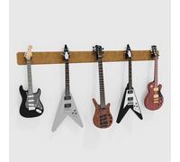 Modular Guitar Wall-Mounted Display with Acoustic Padding | Velvet Multi-Guitar Holder | Sound Dampening Hanger System for Electric, Bass & Acoustic Guitars | Color: [Gold | 5-Guitars (205x15cm)]