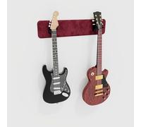 Modular Guitar Wall-Mounted Display with Acoustic Padding | Velvet Multi-Guitar Holder | Sound Dampening Hanger System for Electric, Bass & Acoustic Guitars | Color: [Burgundy | 2-Guitars (70x15cm)]