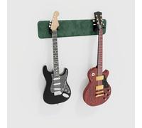 Modular Guitar Wall-Mounted Display with Acoustic Padding | Velvet Multi-Guitar Holder | Sound Dampening Hanger System for Electric, Bass & Acoustic Guitars | Color: [Green | 2-Guitars (70x15cm)]