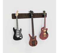 Modular Guitar Wall-Mounted Display with Acoustic Padding | Velvet Multi-Guitar Holder | Sound Dampening Hanger System for Electric, Bass & Acoustic Guitars | Color: [Brown | 3-Guitars (115x15cm)]