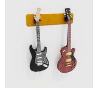 Modular Guitar Wall-Mounted Display with Acoustic Padding | Velvet Multi-Guitar Holder | Sound Dampening Hanger System for Electric, Bass & Acoustic Guitars | Color: [Yellow | 2-Guitars (70x15cm)]