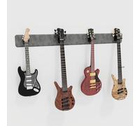 Modular Guitar Wall-Mounted Display with Acoustic Padding | Velvet Multi-Guitar Holder | Sound Dampening Hanger System for Electric, Bass & Acoustic Guitars | Color: [Grey | 4-Guitars (160x15cm)]