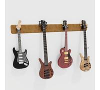 Modular Guitar Wall-Mounted Display with Acoustic Padding | Velvet Multi-Guitar Holder | Sound Dampening Hanger System for Electric, Bass & Acoustic Guitars | Color: [Gold | 4-Guitars (160x15cm)]