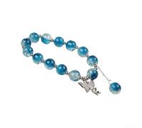 Modular Hex Chain Bracelet 5-25 Beads Custom Fit(Blue jade butterfly)