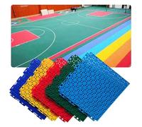 Modular Interlocking Cushion Indoor Outdoor Anti Slip And Wear-Resistant Sports Floor Mats With Drainage Holes(Blue,16PCS)
