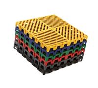 Modular Interlocking Cushion,Interlocking Rubber Floor Drain Holes,High Strength Grate Panel,for Car Wash,Decks,Stairs,Garage(Yellow,16 Pieces)