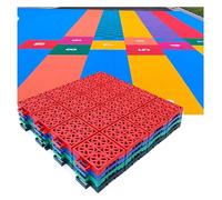 Modular Interlocking Cushion Modular Interlocking Floor Tiles, Weatherproof Plastic Flooring With Drain Holes(Green,9PCS)