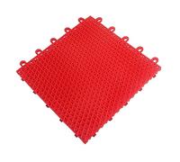 Modular Interlocking Cushion, Outdoor Modular Interlocking Plastic Deck Tiles Multicolor Multiple Sizes(Rosso,32pcs)