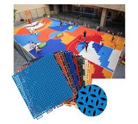 Modular Interlocking Cushion Outdoor Stadium Amusement Park Basketball Court DIY Splicing Waterproof Floor Large Sports Floor Mat(Grey,10PCS)