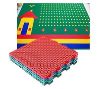 Modular Interlocking Cushion Sports Public Leisure Place DIY Plastic Puzzle Sports Flooring, Weatherproof Non-Slip Floor Mat(Light Green,16PCS)