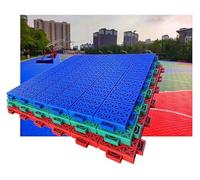 Modular Interlocking Cushion Weatherproof Spliced Floor With Drainage Holes For School/Kindergarten/Basketball Court/Park(Red,10PCS)