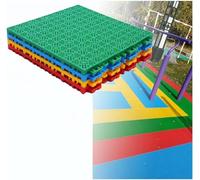 Modular Interlocking Floor Mats For Nursery School Playground Park, Outdoor DIY Puzzle Fun Floor Mat，Anti Slip And Wear-resistant (Color : Green, Size : 10PCS)(Red)