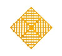 Modular Interlocking Floor Tiles 20 Pieces 40x40x3 cm Drainage Mats for Bathroom Car Wash Garage - Durable Yellow Flooring Solution
