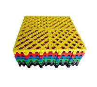 Modular Interlocking Floor Tiles,4/10/16/20 Pieces Drainage Floor Tile Grille Grating,for Bathroom Garage(15.75x15.75x1.18in)(Green,4 Pieces)