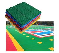 Modular Interlocking Floor Tiles, Outdoor Basketball School DIY Sport Court Tiles,Rapid Drainage(Green)