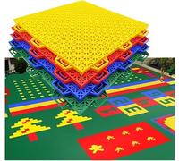 Modular Interlocking Tile Kindergarten Playground Colorful DIY Splicing Sports Floor(Red)