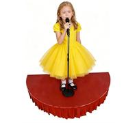 Modular Kids Stage Platform, Semi Circular Portable Stage Platform with Stage Mat and Stage Skirt, Non Slip for Wedding, Speaking and Singing, Loading 1300lbs(Red,100cm/39.4in)