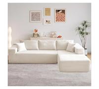Modular L-Shaped Reclining Sofa with Memory Foam Corduroy Black & Beige Compression Sofa in a Box Right-Facing Chair for Living Room Comfort & Style