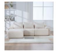 Modular L-Shaped Sofa, 3-Seater Ergonomic Design with Storage Pockets, Corduroy Fabric, Contemporary Corner Seating