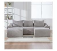 Modular L-Shaped Sofa, 3-Seater Ergonomic Design with Storage Pockets, Corduroy Fabric, Contemporary Corner Seating