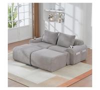 Modular L-Shaped Sofa, 3-Seater Ergonomic Design with Storage Pockets, Corduroy Fabric, Contemporary Corner Seating