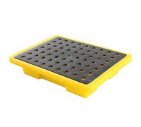 Modular leak platform/Grid Pads.Heavy Duty Leakproof Spill Tray for Oil Drum, Modular Containment with Grates, Perfect for Garage & Workshop, Spill Prevention Solution，（490x355x95mm）
