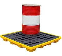 Modular leak platform/Grid Pads.Leak-Proof Spill Containment Platform - Stackable Polyethylene Pallet for Oil Drums - Durable Modular Tray for Warehouse & Factory Safety Solutions，（Yellow，12