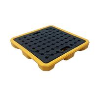 Modular leak platform/Grid Pads.Leakproof Spill Pallet for Oil Drums, Modular Containment Tray with Grates - Oil Spill Prevention Platform for Safe Drum Storage and Environmental Protection，