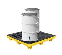 Modular leak platform/Grid Pads.Modular Oil Spill Containment Tray with Grating, Anti-Leakage Spill Pallet for Safe Storage and Easy Cleanup, Heavy-Duty Spill Platform，（Yellow，120 * 120 * 18cm）