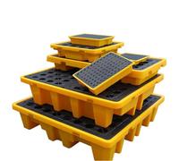 Modular leak platform/Grid Pads.Modular Spill Containment Tray - Heavy-Duty Oil Drum Holding Platform, Leak-Proof Spill Pallets for Safe Hazardous Material Storage and Environmental Protecti