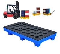 Modular leak platform/Grid Pads.Stackable Oil Drum Spill Pallet - Modular Spill Containment Solution with Grates, Anti-Aging, Reusable for Warehouses, Heavy-Duty Safety.，（Yellow，120 * 120 * 17c