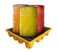 Modular leak platform/Grid Pads.Stackable Spill Containment Platform with Drain - Leakproof Tray for Garage, Kitchen, Basement & Industrial Use - Efficient Liquid Storage Solution，（Black+yel