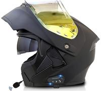 Modular Motorcycle Helmet ECE 22.06 Approved Bluetooth Flip Up Full Face Helmets with Dual Visor Sun Shield for Adults Men and Women 3,M/(57~58cm)