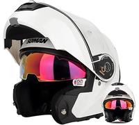 Modular Motorcycle Helmet ECE 22.06 Approved Flip Up Full Face Helmets with Dual Visor Sun Shield for Adults Men and Women 3,M/(57~58cm)