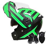 Modular motorcycle helmet, ECE certified, reversible motorcycle helmet with double visor, high-strength shell, breathable and comfortable, suitable for adults, women and men 6,XL61-62CM