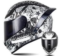 Modular Motorcycle Helmets ECE Approved Flip Up Helmet Integrated Modular Helmet with Double Sun Visor and Removable Lining Large Tail Helmet for Men and Women A2,2XL63~64CM