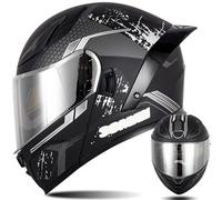 Modular Motorcycle Helmets ECE Approved Flip Up Helmet Integrated Modular Helmet with Double Sun Visor and Removable Lining Large Tail Helmet for Men and Women E,2XL63~64CM