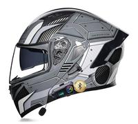 Modular Motorcycle Helmets Flip Up Front Motor Helmet with Drop-Down Sun Visor, Full Face Motorcycle Helmet for Adults Men Women, Automatic Answering ECE Approved