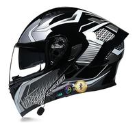 Modular Motorcycle Helmets Flip Up Front Motor Helmet with Drop-Down Sun Visor, Full Face Motorcycle Helmet for Adults Men Women, Automatic Answering ECE Approved