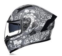 Modular Motorcycle Helmets, Flip Up Full Face Double Visor Motorbike Helmet ECE Approved, Bluetooth can be installed, for Adults Men Women City Rides Moped M~XXL
