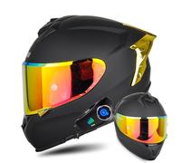 Modular Motorcycle Helmets, Flip Up Full Face Double Visor Motorbike Helmet ECE Approved, Bluetooth can be installed, for Adults Men Women City Rides Moped M~XXL